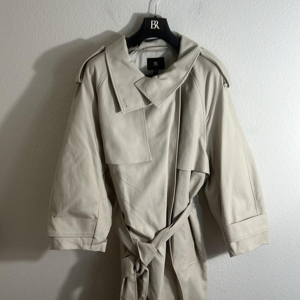 Banana Republic NEW button front belted midi trench coat XXL classic FALL career - Picture 9 of 11